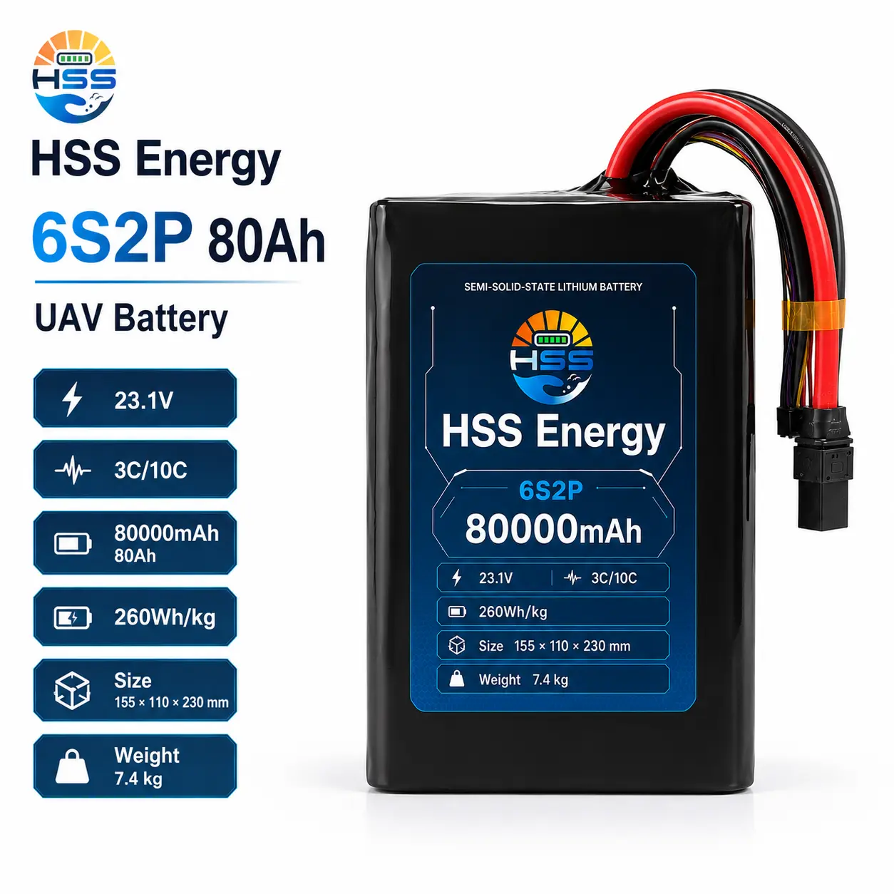 6S 80000mAh UAV akkumulátor