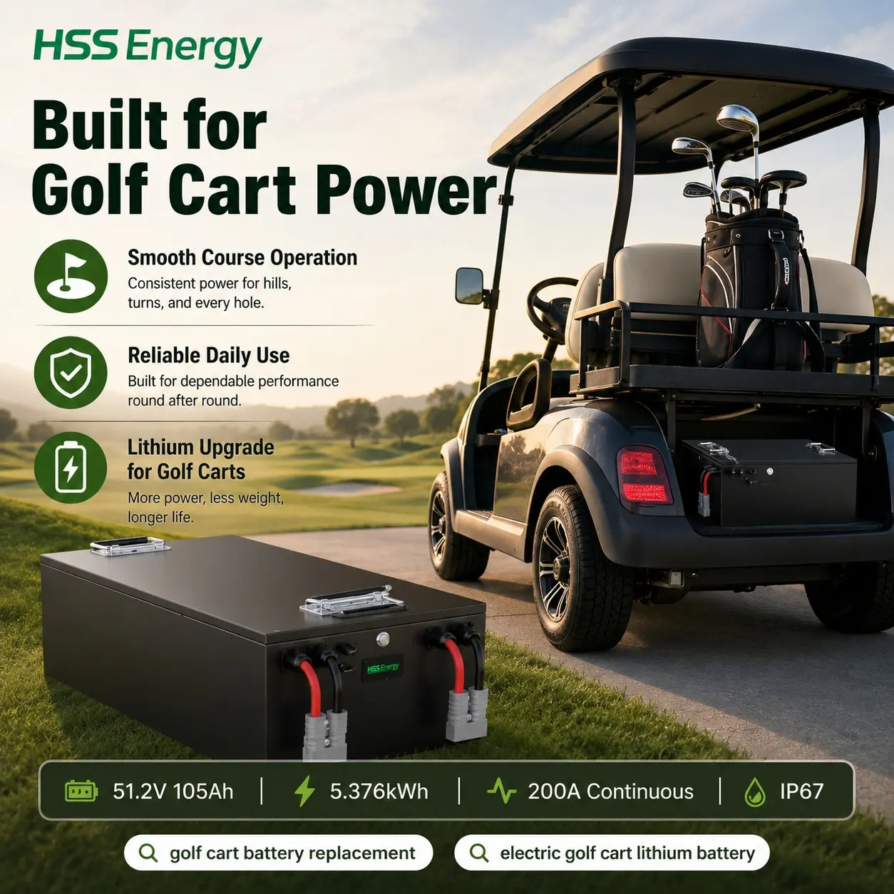 51.2v 105ah Golf Cart Lithium Battery